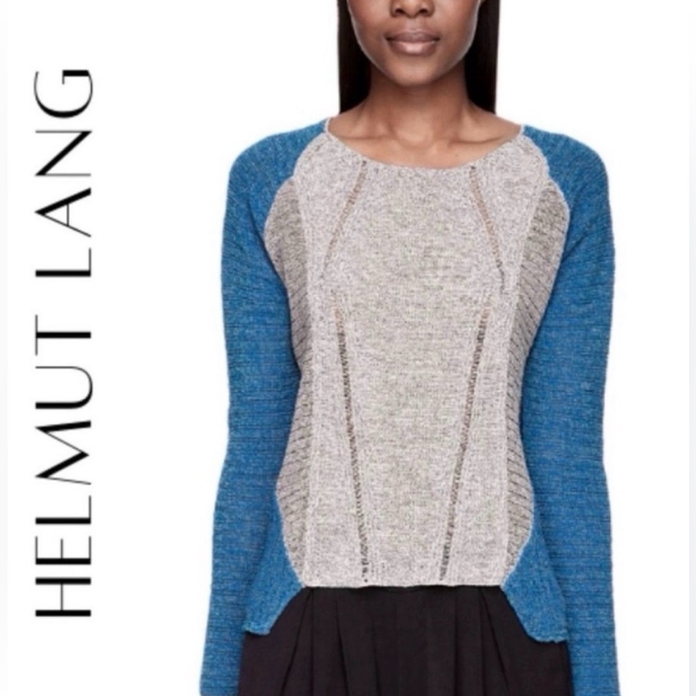 Helmut Lang Transparent Melange
Blue Gray Knit Sweater - Size Small - EUC